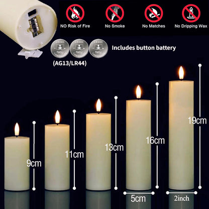 6-120PCS LED Flameless Pillar Candles – Battery-Operated Flickering Fake Candles for Wedding, Birthday, Party & Concert Decor