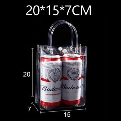 Bolsas de regalo de PVC transparente con asa – Bolsas de regalo de plástico reutilizables transparentes para cosméticos, empaques minoristas, recuerdos de fiesta y compras