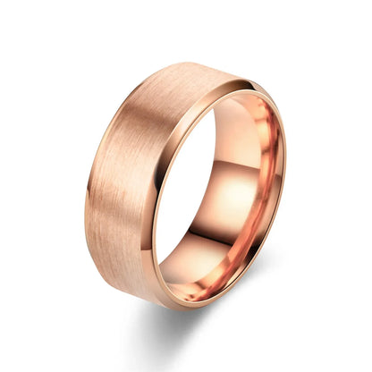 Anillo de dije de acero inoxidable negro – Banda mate de boda y compromiso para hombres y mujeres | Regalo de joyería de moda minimalista