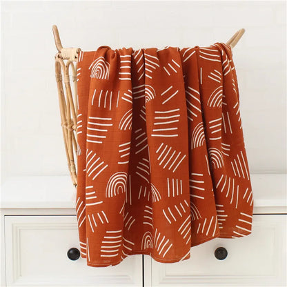 Couverture d'emmaillotage pour bébé en mousseline de bambou – Ultra douce 120 x 120 cm, couverture de naissance, d'emmaillotage et de chambre d'enfant