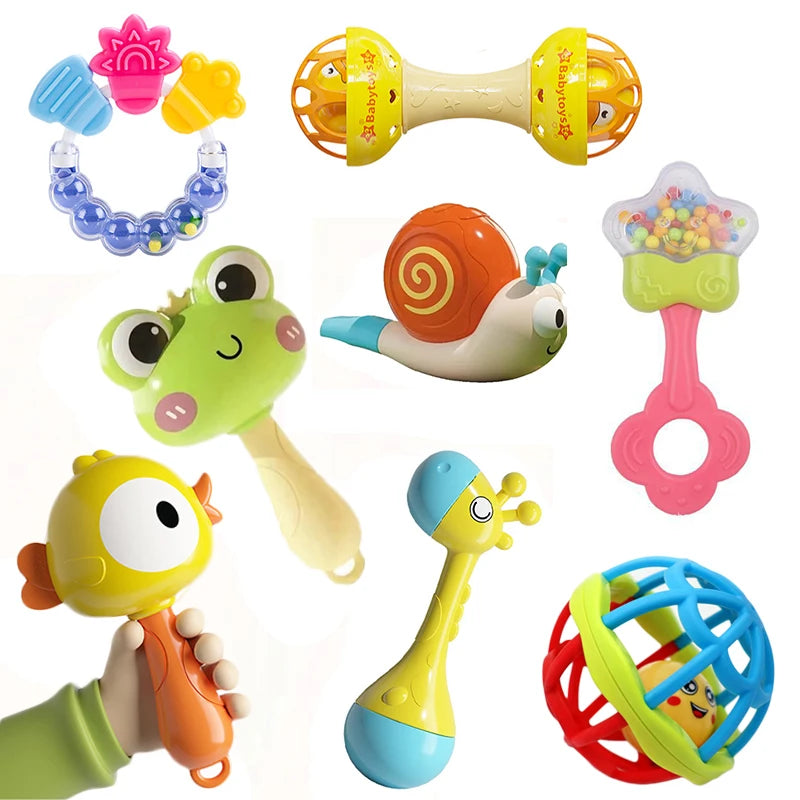 Hochet Girafe – Hochet Musical Sensoriel pour Nouveau-Né (0-12 Mois), Jouet de Dentition pour Bébé, Hochet Musical en Forme de Marteau de Sable pour le Développement et l'Éveil de Bébé