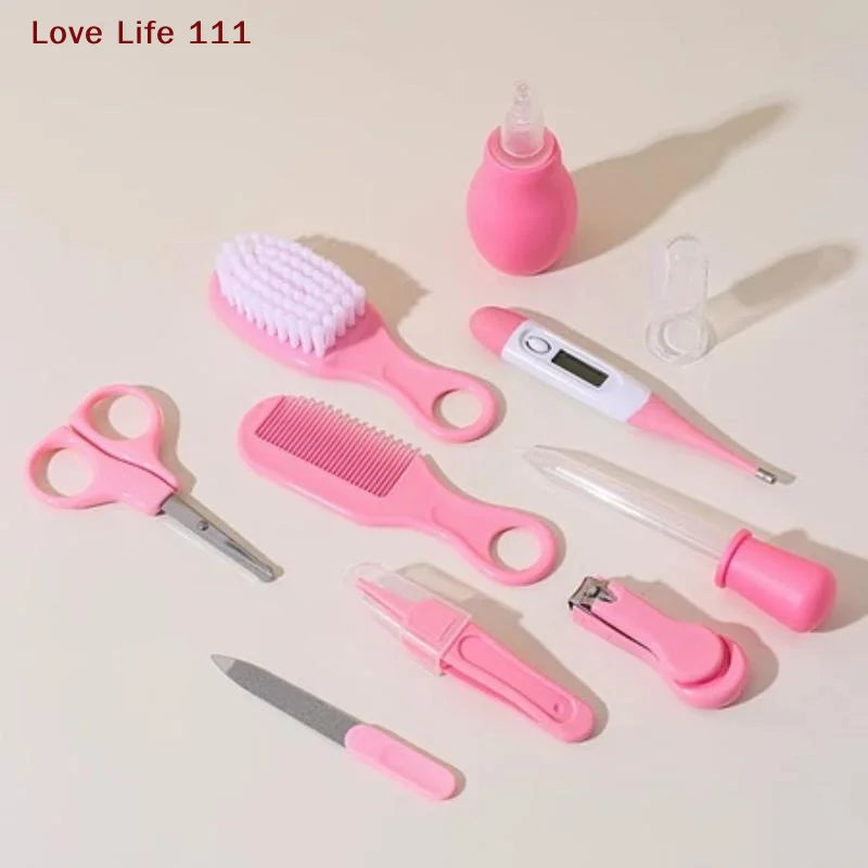 6/10PCS Baby Healthcare & Grooming Kit Newborn Essentials with Nail Clipper, Hair Brush, Toothbrush & Teether