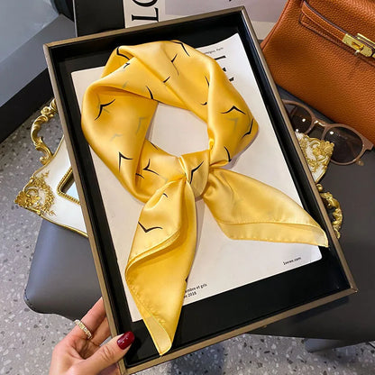 Women's Luxury Satin Silk Feel Square Scarf Printed Hair Scarf Neckerchief Bandana Hijab Wrap