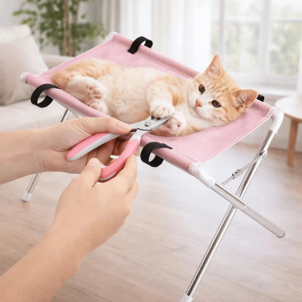 Portable Pet Grooming Bath Hammock – Adjustable Foldable Mesh Support Stand for Dog & Cat Washing, Drying & Grooming