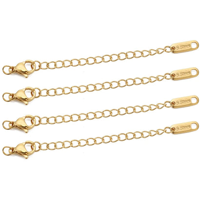 10 chaînes d'extension en acier inoxydable avec fermoirs mousquetons – Rallonges pour colliers et bracelets DIY