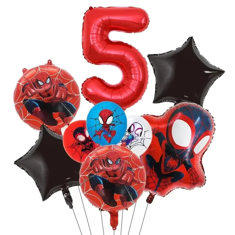 Spider Hero Birthday Party Supplies Set – Kids' Party Tableware Kit with Plates, Cups, Tablecloth, Backdrop, Balloons & Decorations