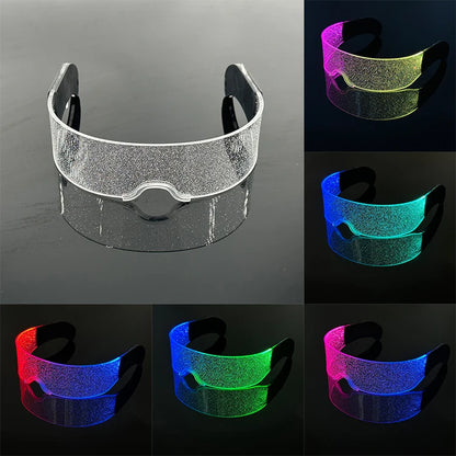 LED Luminous Party Glasses – Futuristic Rainbow Space & Robot Rave Goggles with Star Lights for Concerts, DJ Events, Masquerade & Y2K Parties