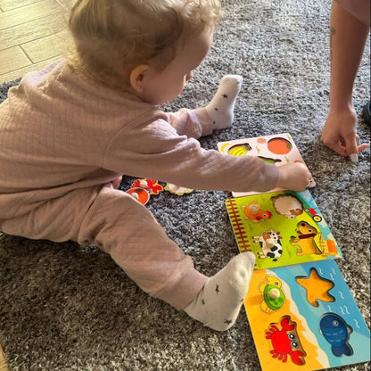 Jouet de puzzle en bois Montessori pour bébé – Jeu d'apprentissage éducatif pour les tout-petits de 1 à 3 ans, activité de développement cérébral d'association de formes pour enfants, cadeau d'anniversaire et jouet d'apprentissage précoce