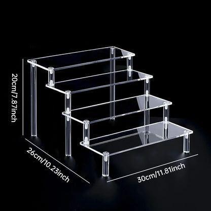 Support d'affichage en acrylique – Présentoir organisateur transparent à 1-5 niveaux pour parfums, poupées, figurines et objets de collection