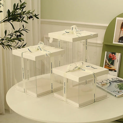 Boîte Cadeau Transparente pour Gâteaux, pour Boulangeries, Desserts, Mariages, Anniversaires et Emballages de Fête