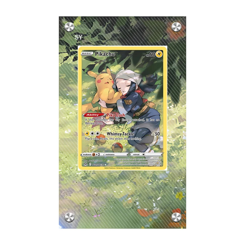 Présentoir pour cartes à collectionner Pokémon PSA, en acrylique, avec illustrations étendues – Latios, Latias, Mew, Évoli et Pikachu