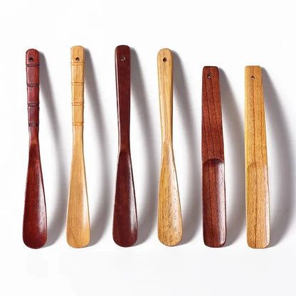 1PC Portable Wooden Shoehorn – Mini Short-Handled Solid Wood Shoe Spoon, 16/40cm Travel Shoe Dressing Aid & Footwear Accessory