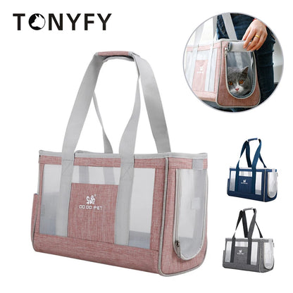 Bolsa transportadora portátil para gatos y perros, transpirable, de un solo hombro, para viajes, para gatitos, cachorros y mascotas pequeñas