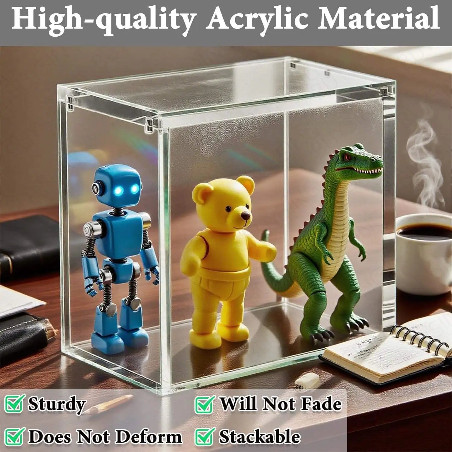 ETB Acrylic Display Box – Stackable Transparent Magnetic Storage Case for Elite Trainer Boxes (Dustproof Protector)