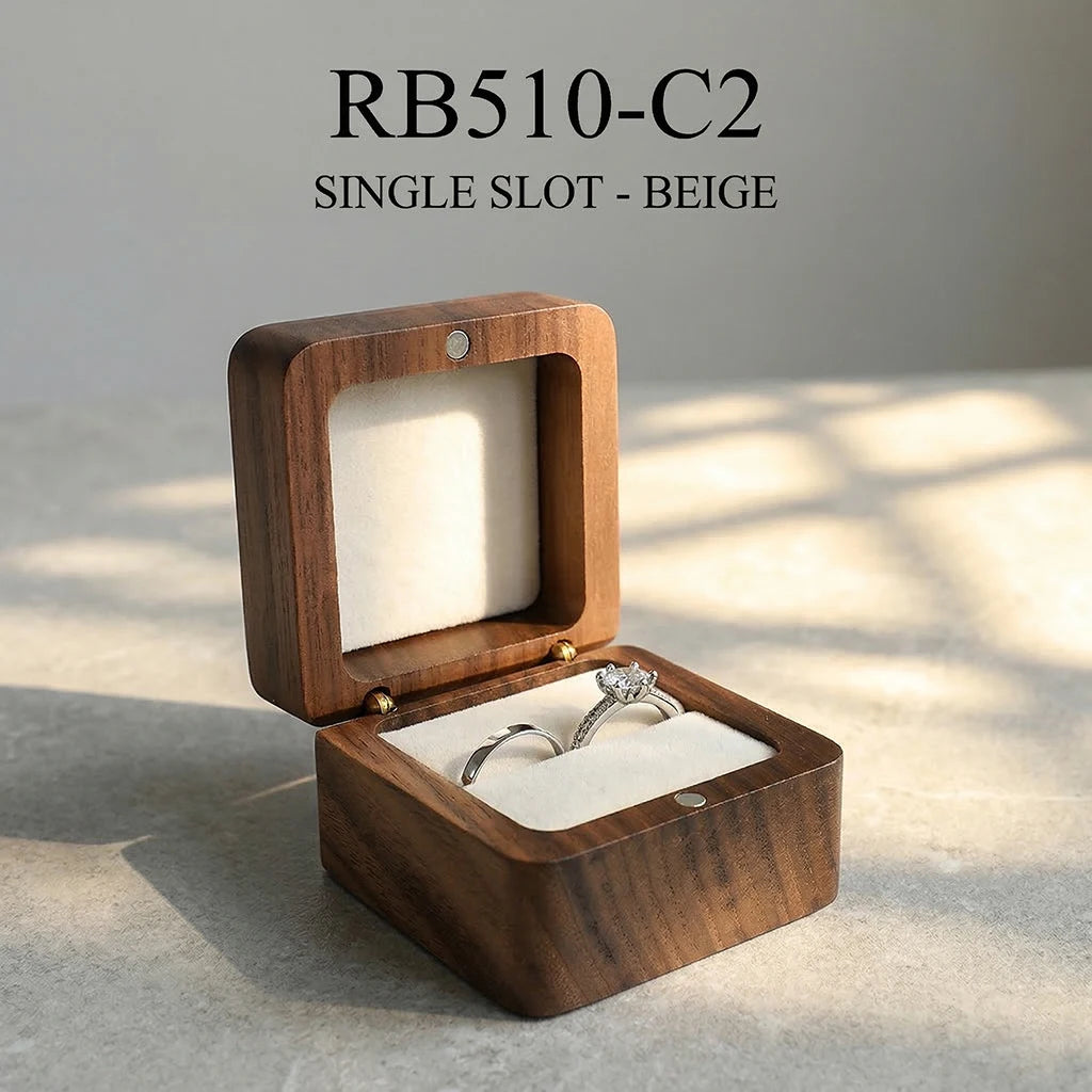 Personalized Wooden Jewelry Box with Custom Engraving for Rings, Earrings, Bracelets, Wedding Proposals & Gift Packaging