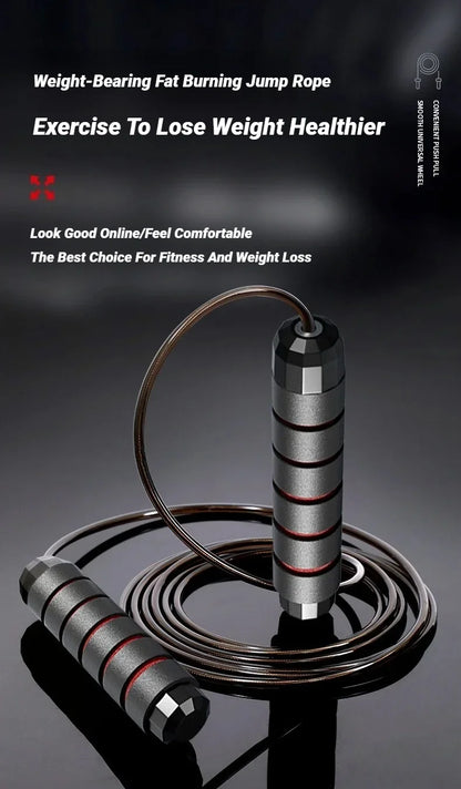 Comba de acero ajustable – Cuerda para saltar sin enredos para fitness, entrenamiento cardiovascular, entrenamientos en casa y equipo deportivo
