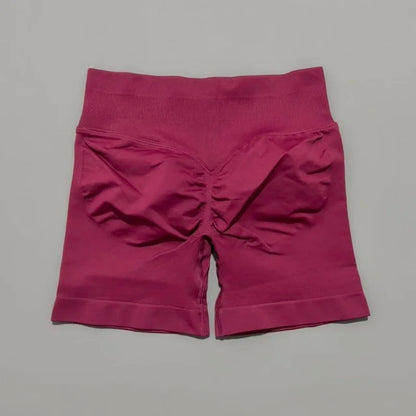 Pantalones cortos de gimnasio sin costuras con efecto Scrunch Butt para mujer – Pantalones cortos de yoga de cintura alta para correr, entrenar, fitness y ropa deportiva