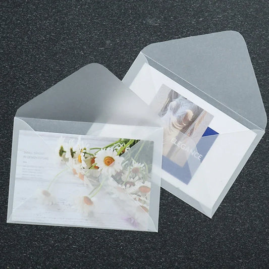 Juego de 50 sobres translúcidos en blanco para invitaciones, postales, tarjetas de boda, cartas de negocios y tarjetas de regalo.