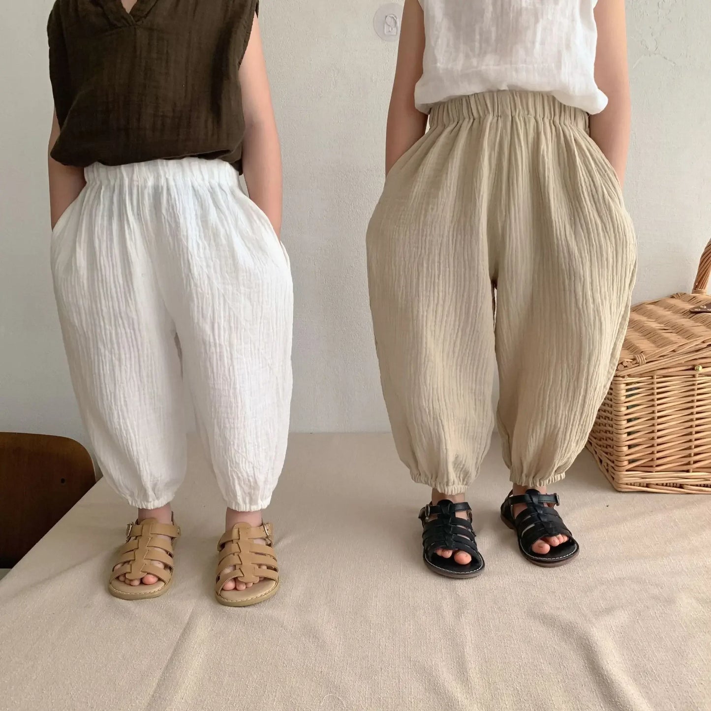 Pantalones de Bebé de Algodón Orgánico – Pantalones Suaves de Muselina Estampados para Recién Nacidos y Niños Pequeños, Parte de Abajo Informal y Adorable para Usar en Primavera, Verano, Otoño e Invierno