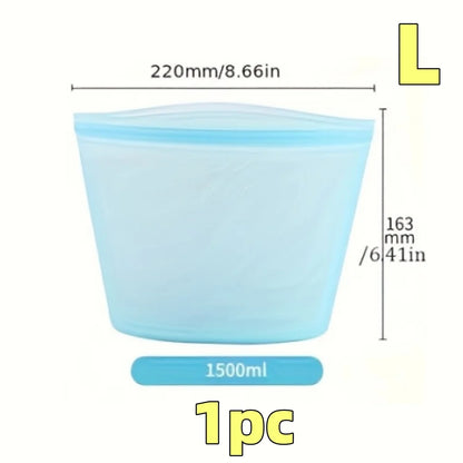 1/3PCS Reusable Silicone Food Storage Bags – Leakproof Ziplock Containers for Fridge & Freezer, Fresh-Keeping Kitchen Organizer Bags