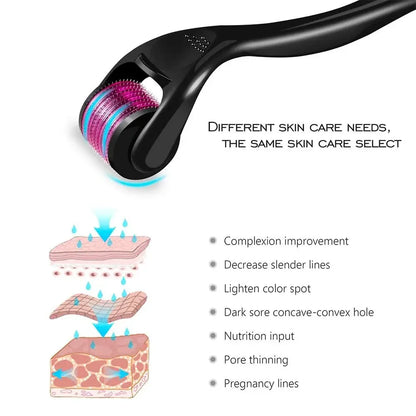 DRS 540 Titanium Derma Roller – Microneedle Roller for Facial & Body Skincare, Beard & Scalp Care, MTS Micro Needle Treatment Tool