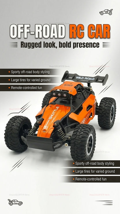 Camión Monstruo RC 4x4 a Escala 1:16, 20 KM/H, Coche Teledirigido con Carrocería de Aleación, Faros LED y Juguete de Carreras Todoterreno de 2.4GHz para Niños