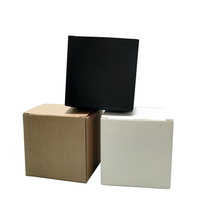20/50PCS Cajas de Regalo Kraft – Cajas Plegables de Cartón Blancas y Negras para Recuerdos de Bodas, Caramelos y Empaques
