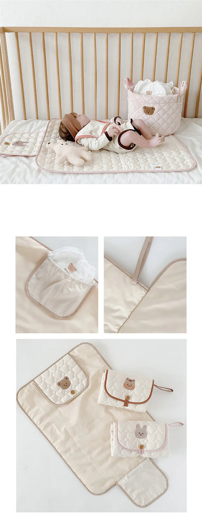 Matelas à Langer Pliable Imperméable – Tapis à Langer de Voyage Portable pour Nouveau-nés avec Design Respirant et Anti-fuites