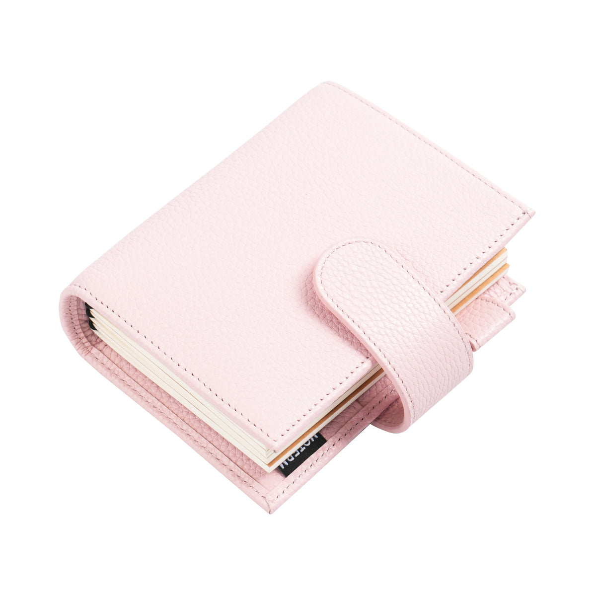 Moterm Passport Size Travel Journal – Genuine Cowhide Pebbled Leather Notebook & Organizer with Double Snap Closure