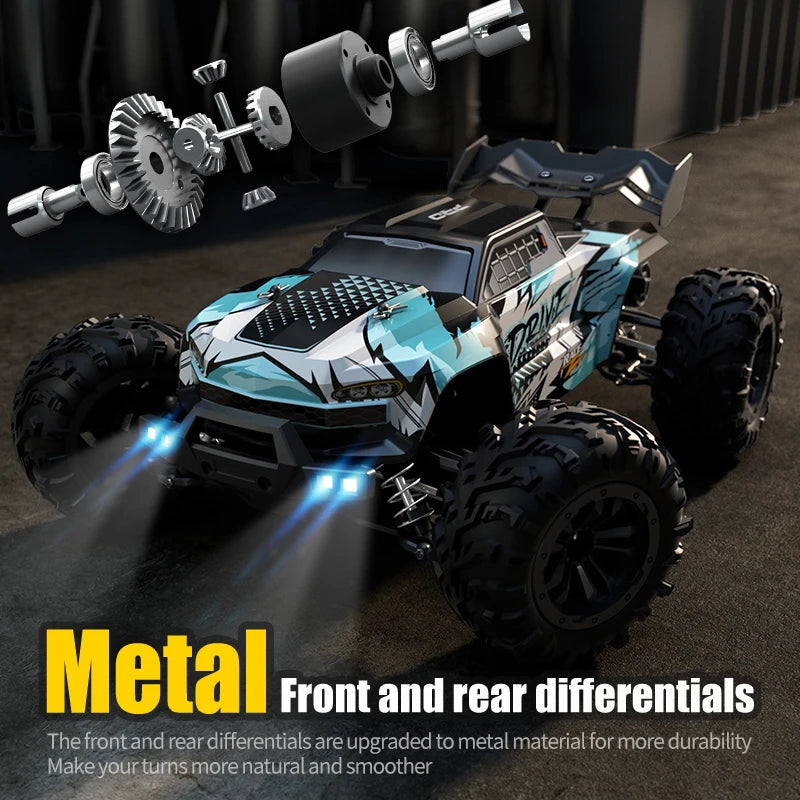ZWN 1:16 4WD RC Monster Truck 50KM/H y 70KM/H Coche de Derrape de Alta Velocidad con Luces LED y Control Remoto 2.4GHz