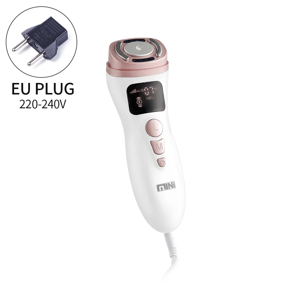 Mini HIFU Facial Lifting Device – Ultrasonic RF EMS Skin Tightening & Anti-Wrinkle Massager for Home Use