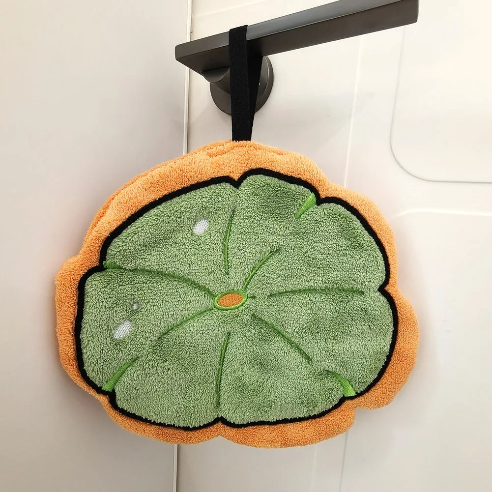 Essuie-mains Feuille – Serviette suspendue douce et absorbante pour la salle de bain et la cuisine, Gant de toilette décoratif, Serviette mouchoir à séchage rapide, Accessoire de nettoyage pour la maison