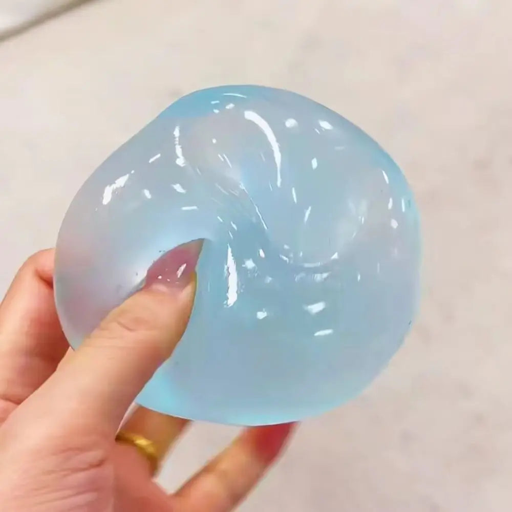 Blue Coconut Oil Squishy Ball – Soft Transparent Quick-Rebound Squeeze Toy, Slow Rising Stress Relief Maltose Squishy Fidget Toy