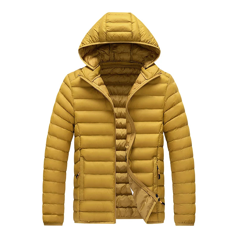 Men’s 8XL Winter Parka Jacket – Warm Waterproof Hooded Coat with Detachable Hood, Casual Autumn & Winter Outerwear