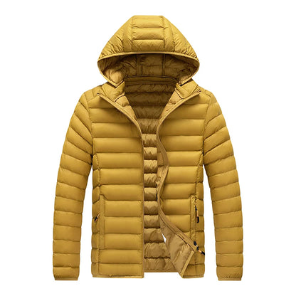 Men’s 8XL Winter Parka Jacket – Warm Waterproof Hooded Coat with Detachable Hood, Casual Autumn & Winter Outerwear