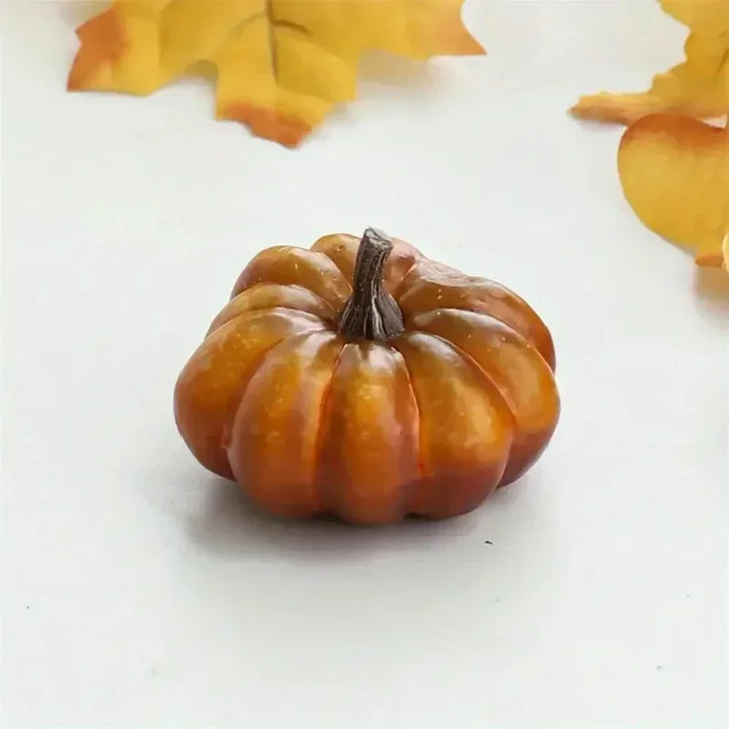 9PCS Mini Artificial Pumpkins – Fake Pumpkin Halloween Decorations for Home, Autumn Harvest, Thanksgiving Parties & Seasonal Decor