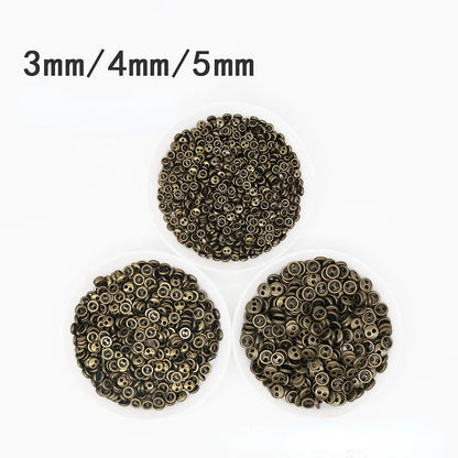 30 Mini-boutons métalliques (3-8 mm) – Boutons ronds à 2 trous pour vêtements de poupée DIY, couture, scrapbooking et loisirs créatifs