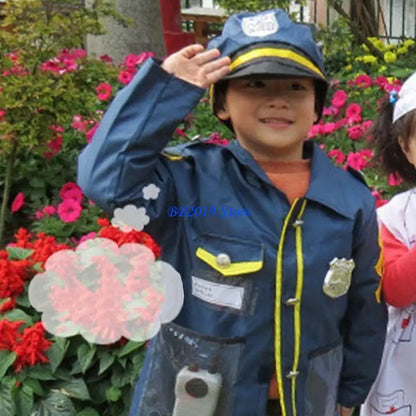 Kids Firefighter & Policeman Cosplay Costume – Career Pretend Play Uniform for Halloween Dress-Up & Role Play
