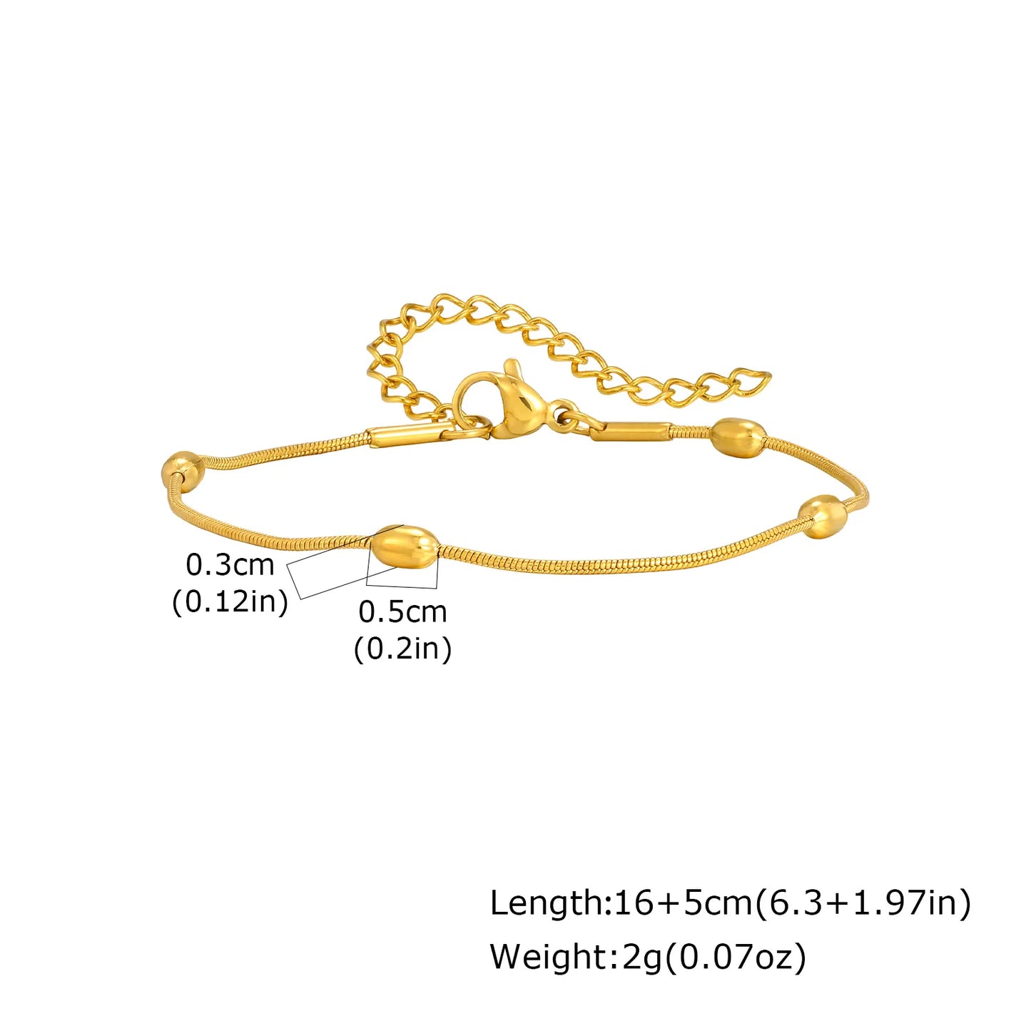 Non-Tarnish Stainless Steel Herringbone Bracelet – Gold Plated Waterproof Stackable Chain Bracelet for Women | Fashion Jewelry Gift