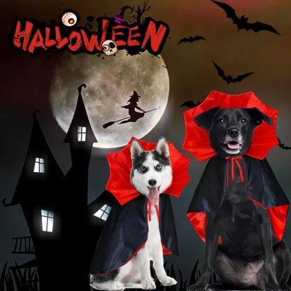 Halloween Pet Cape Costume with Bat Wings – Adjustable Vampire Cloak for Puppies, Kittens, Dogs & Cats, Cute Cosplay Outfit for Parties & Holidays
