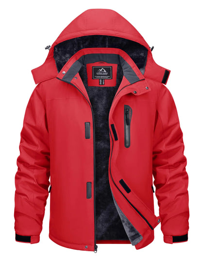 TACVASEN Men’s Winter Ski Jacket – Thick Fleece-Lined Waterproof Windbreaker, Warm Outdoor Parka for Snowboarding, Hiking & Mountain Trekking