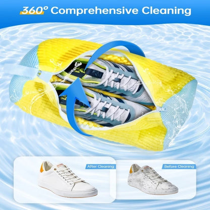 Shoe Washing Machine Bag with Cleaning Brush Set - Durable Reusable Laundry Bag for Sneakers, Running Shoes & Delicates (1, 2 or 4 Pack)