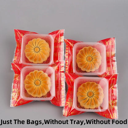 LBSISI Life 100 bolsas para galletas de luna – Bolsas de plástico transparentes para empaques de regalo caseros para festivales, galletas y crujientes de yema de huevo