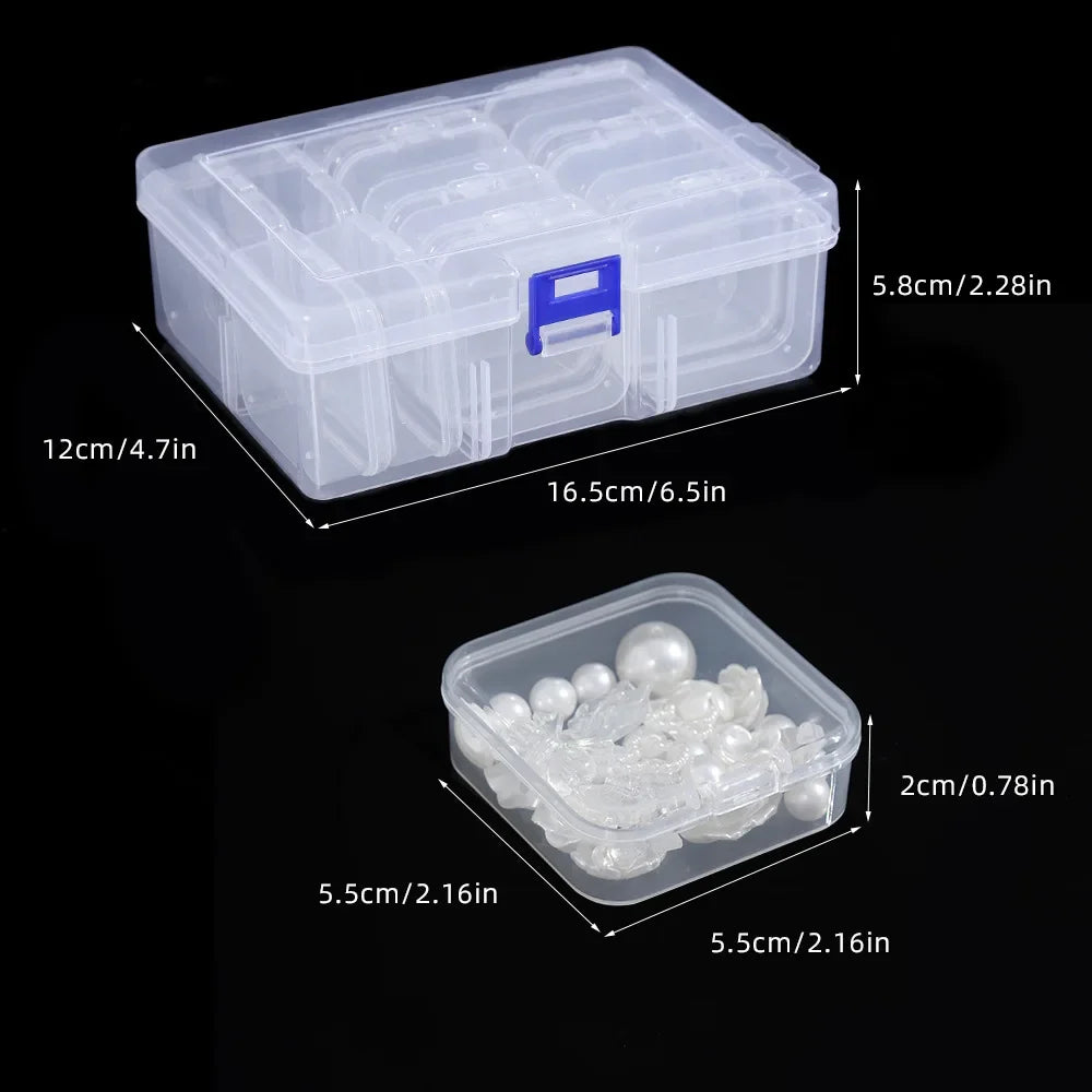 Transparent Plastic Storage Organizer Box – 14 or 30 Compartment Case for Jewellery, Beads & Small Parts