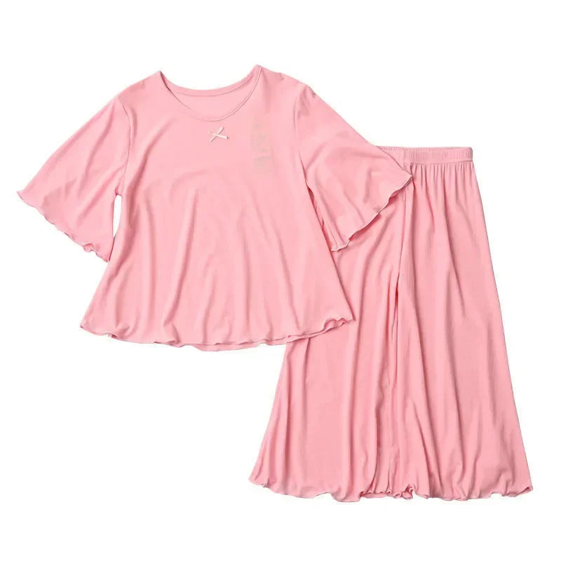 Girls Summer Pajama Set – Short Sleeve Kids Homewear Outfit | Soft Casual Two Piece Clothes Set for Children