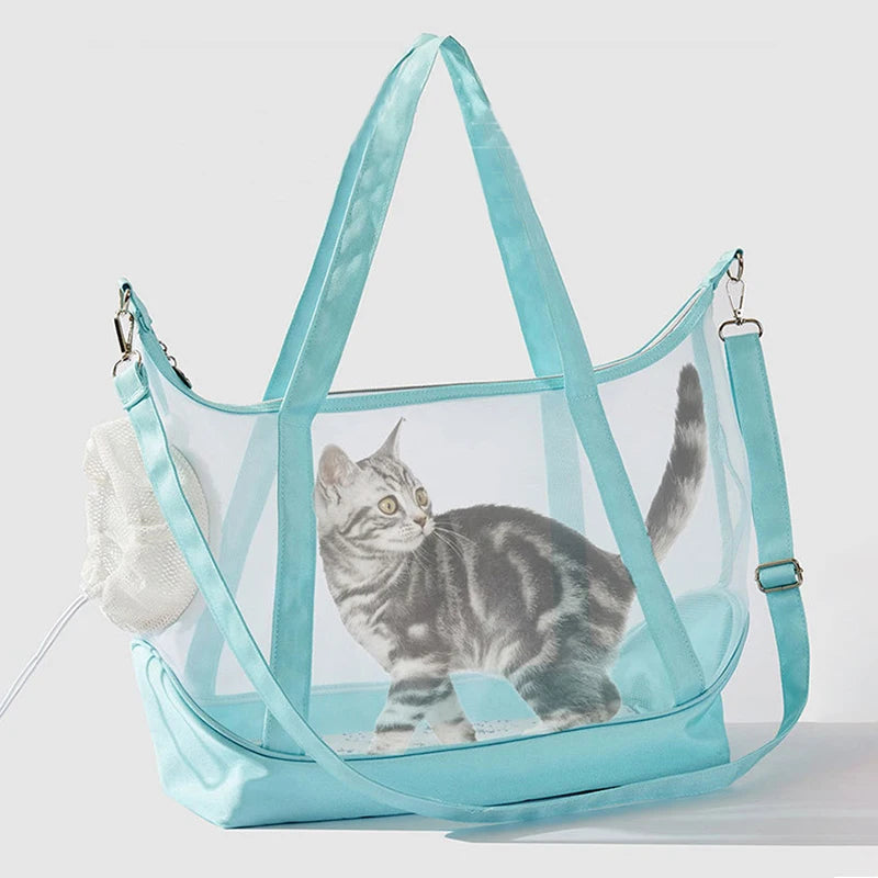 Mochila Transpirable para Gatos, Transportín Portátil para Mascotas Pequeñas, Perros Pequeños y Gatos, para Uso en Exteriores