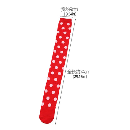 Thigh High Socks Women Over Knee Striped Polka Dot Stockings Black White Pink Lolita Cosplay Harajuku Y2K Kawaii