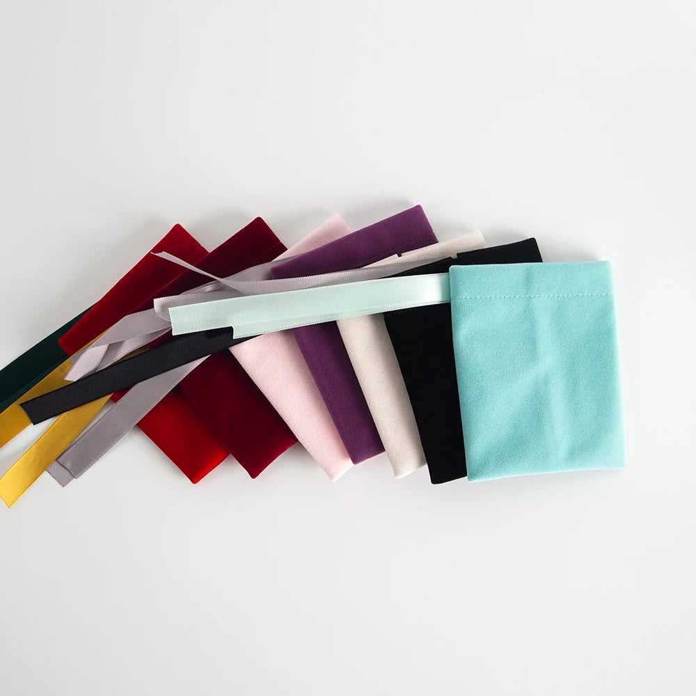 10 Bolsas de Terciopelo con Cordón – Bolsitas de Regalo con Cinta 10x12cm para Empaque de Joyas, Recuerdos de Boda, Almacenamiento de Viaje y Dulces