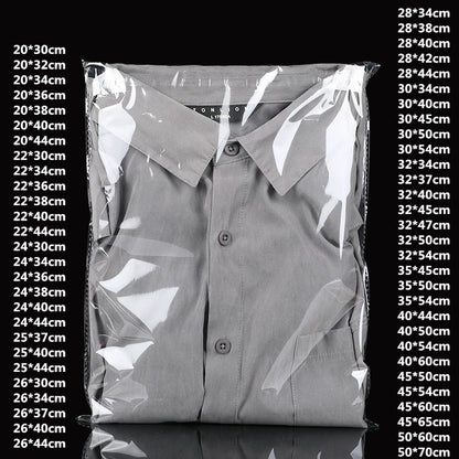 StoBag 100 sacs auto-scellants transparents pour vêtements – Sacs d'emballage en plastique transparent avec fermeture adhésive pour t-shirts, cadeaux, mariages et fêtes