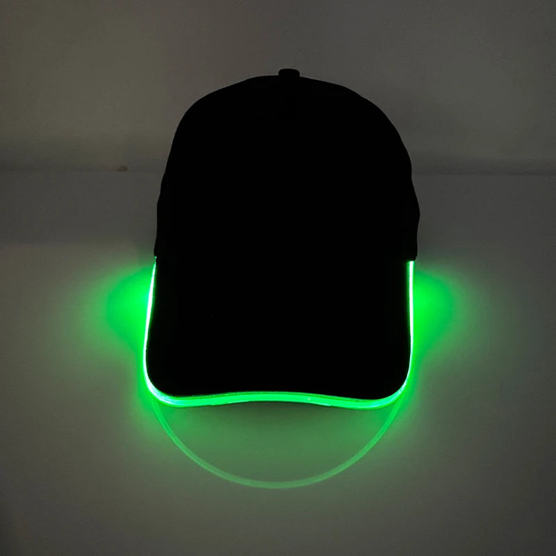 LED Light-Up Baseball Cap – Flashing Glow Hat for Raves, Festivals, Parties & Club Wear